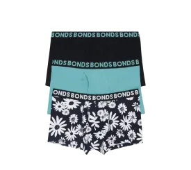 15 X Bonds Mens Everyday Trunks Underwear Flower Multi Black Undies