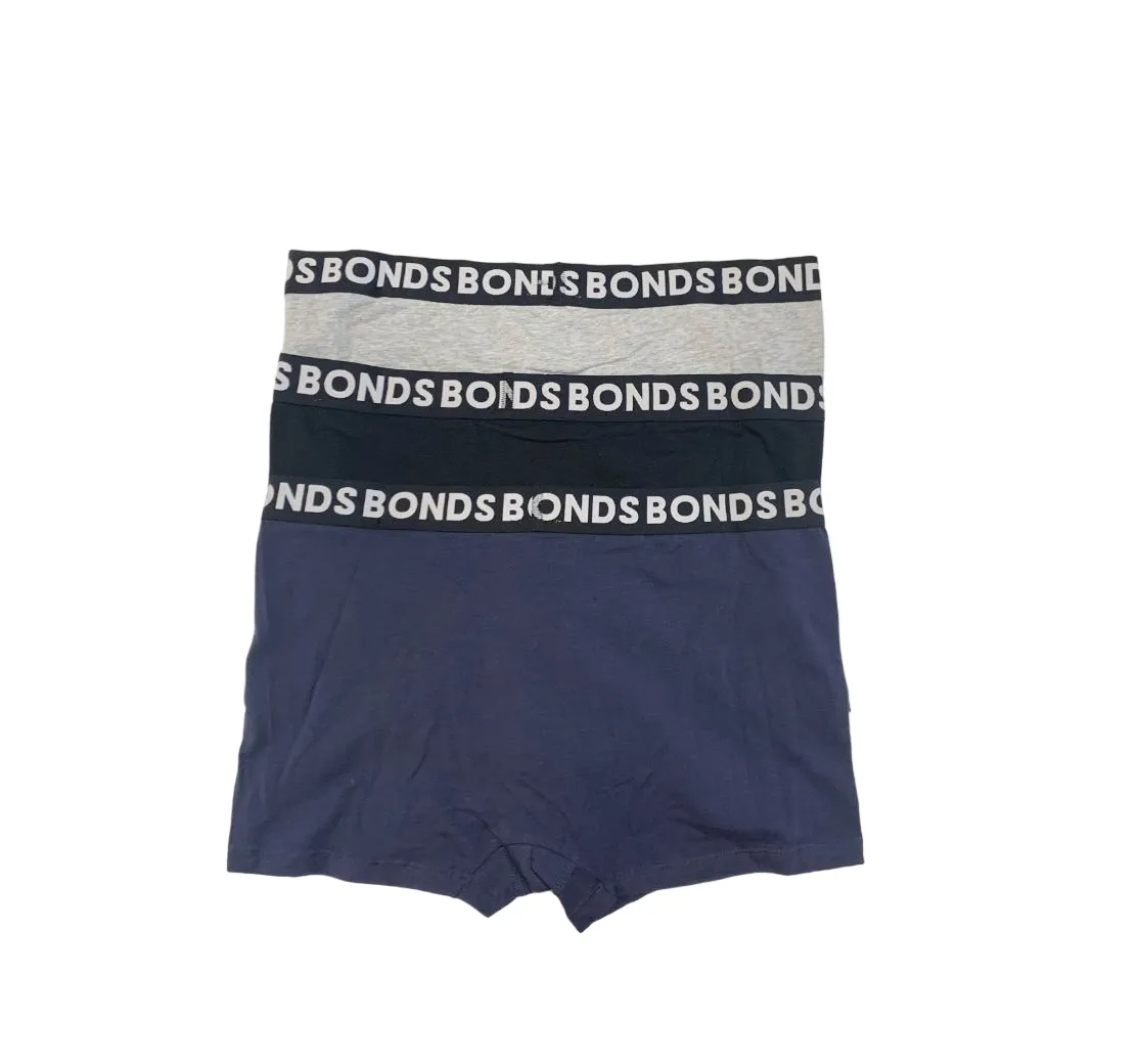 18 X Bonds Mens Everyday Trunks Underwear Grey / Black / Blue Undies