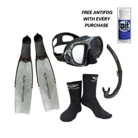 Catapult Fins With Covert Mask, Snorkel & 3mm Socks   Free Antifog