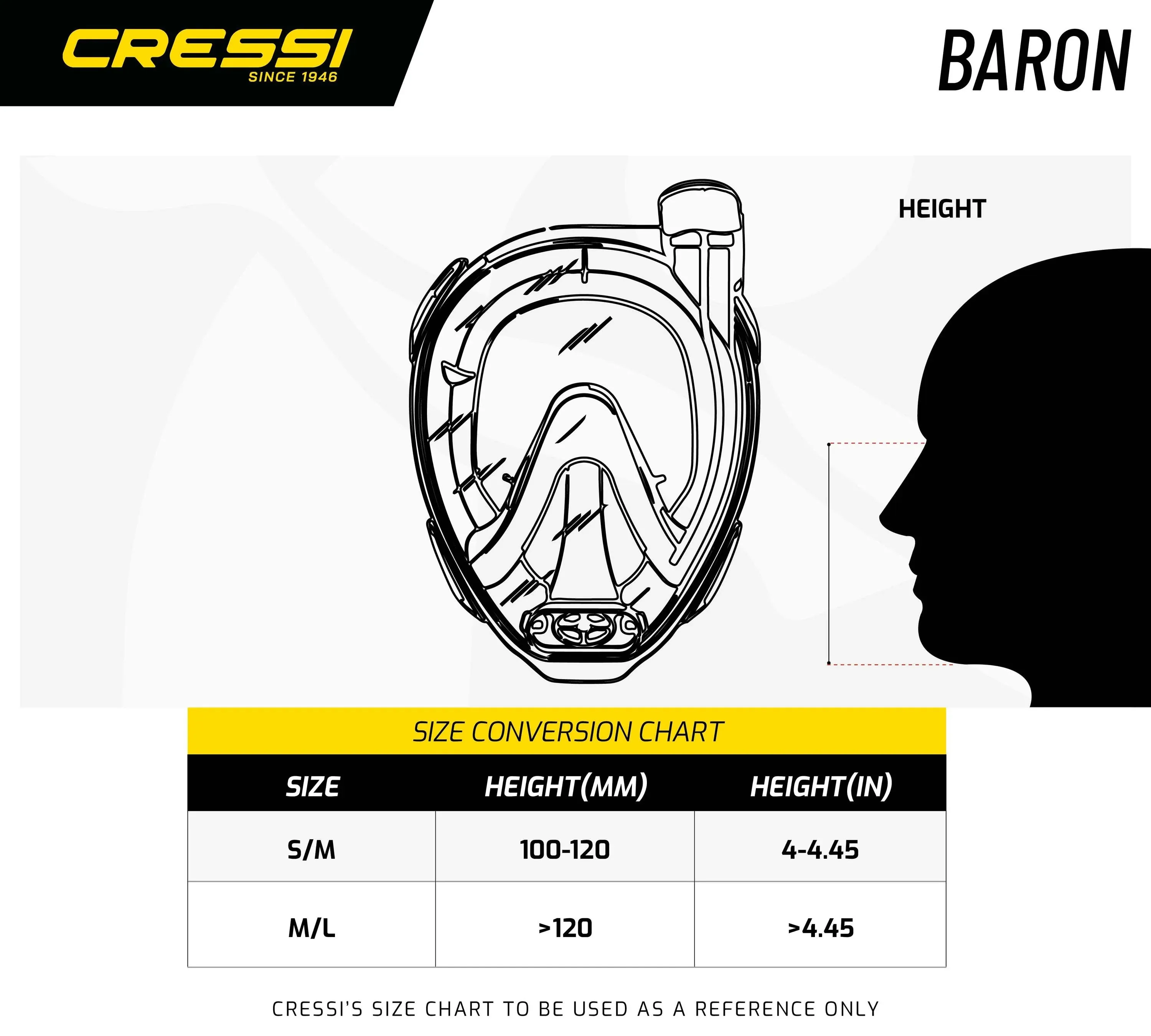 Cressi Baron Dry Full Face Snorkelling Mask