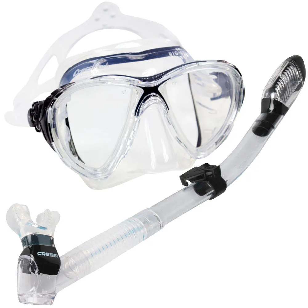 Cressi Big Eyes Evolution Adult Size Scuba Mask Supernova Dry Adult Size Snorkel Packages