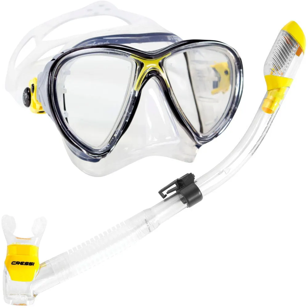 Cressi Big Eyes Evolution Adult Size Scuba Mask Supernova Dry Adult Size Snorkel Packages