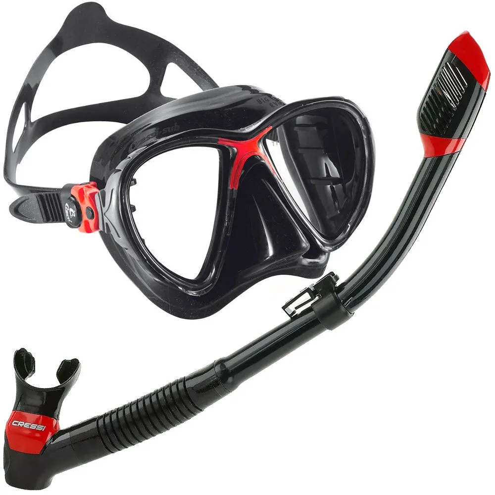 Cressi Big Eyes Evolution Adult Size Scuba Mask Supernova Dry Adult Size Snorkel Packages