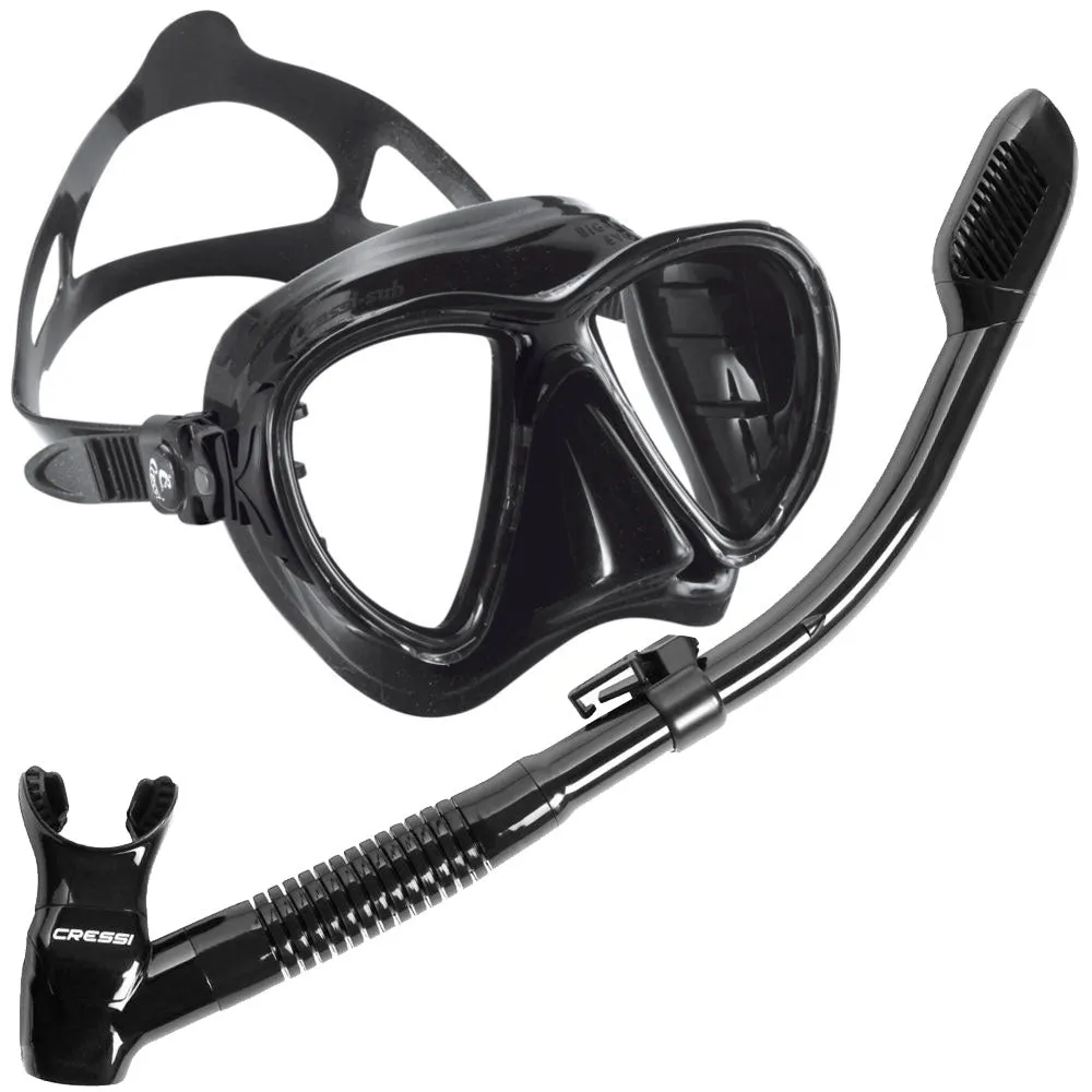 Cressi Big Eyes Evolution Adult Size Scuba Mask Supernova Dry Adult Size Snorkel Packages