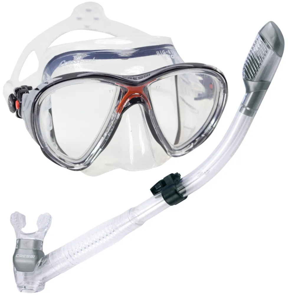 Cressi Big Eyes Evolution Adult Size Scuba Mask Supernova Dry Adult Size Snorkel Packages