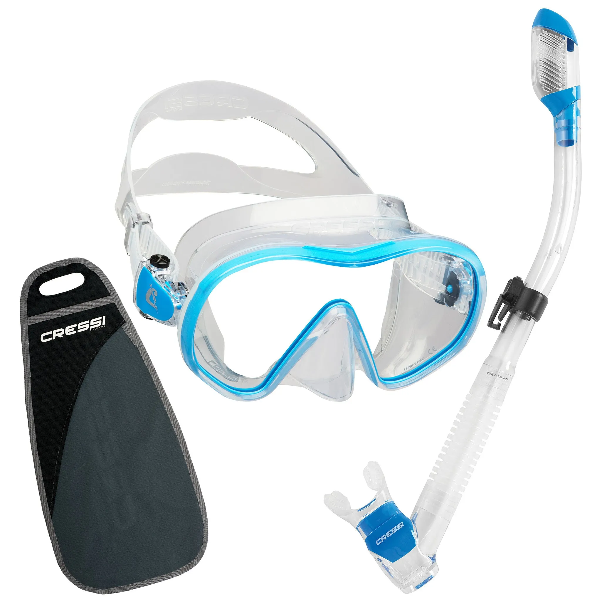 Cressi F-Dual and Supernova Dry Snorkel Combo