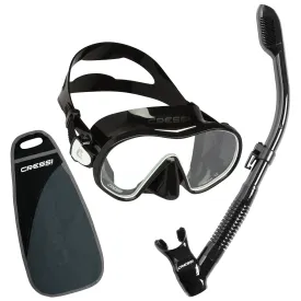 Cressi F-Dual and Supernova Dry Snorkel Combo