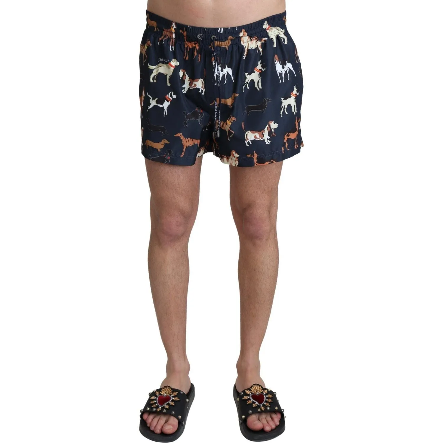 Dolce & Gabbana Elegant Navy Blue Swimming Trunks