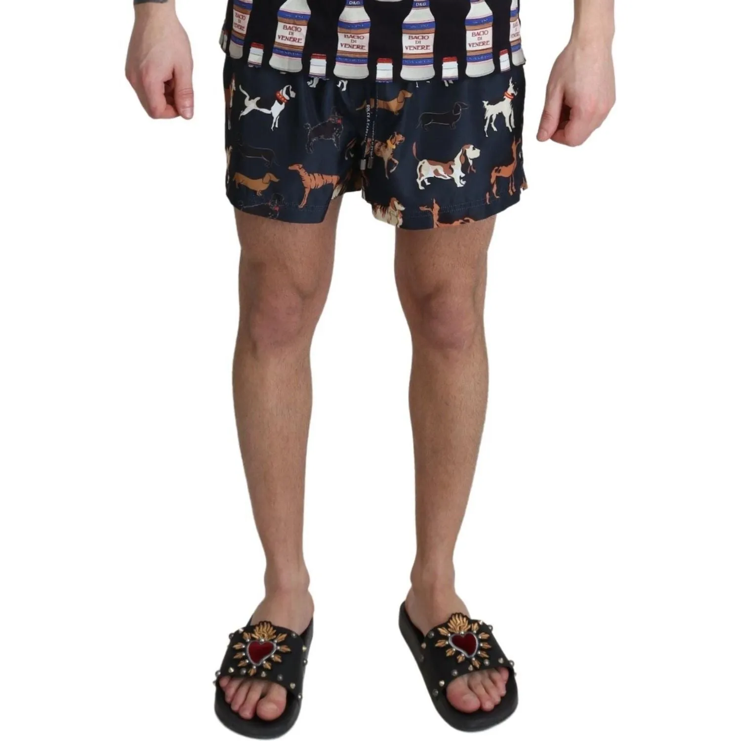 Dolce & Gabbana Elegant Navy Blue Swimming Trunks