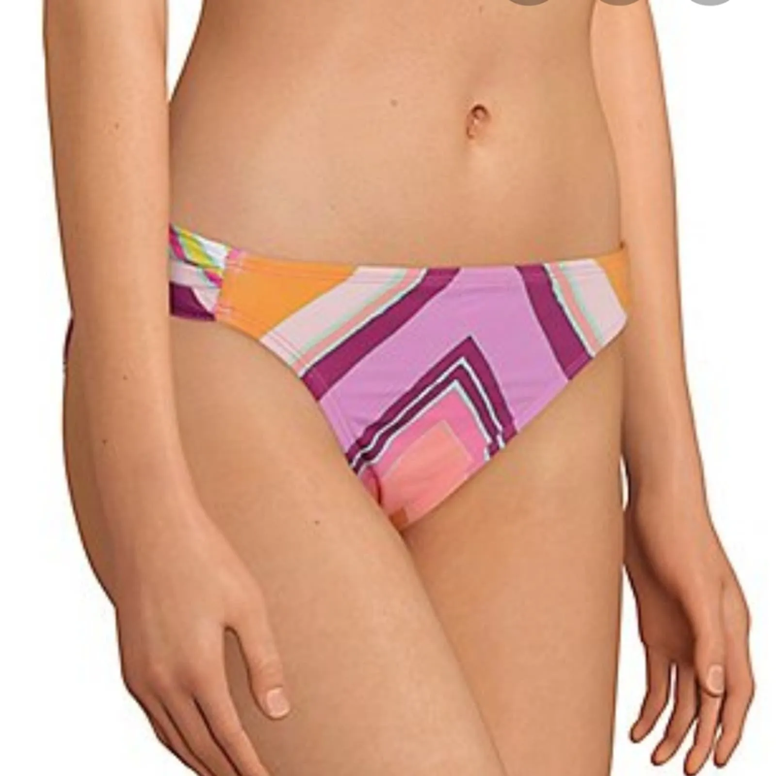 Gibson Latimer Chevron Shirred Tab Bikini Bottoms