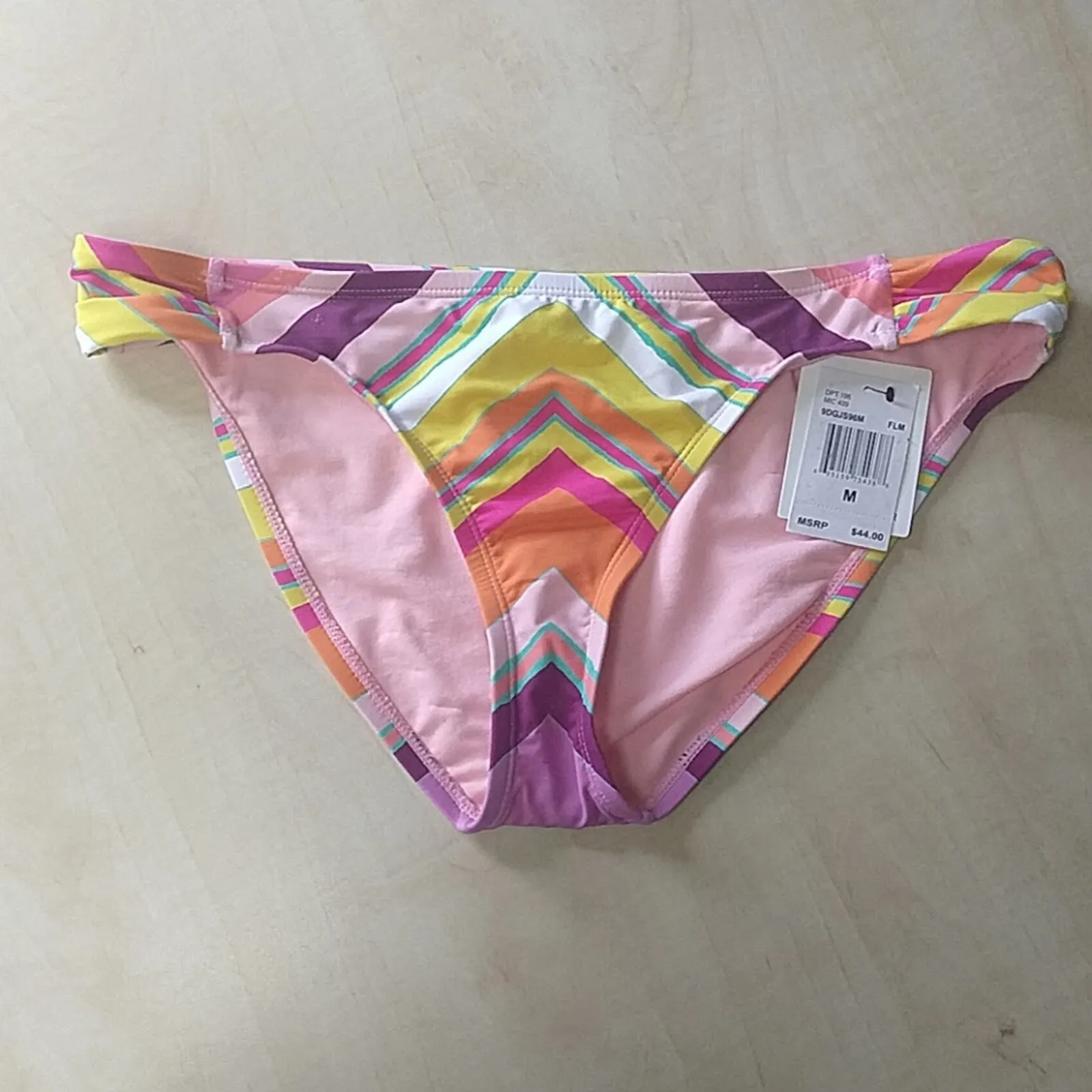 Gibson Latimer Chevron Shirred Tab Bikini Bottoms