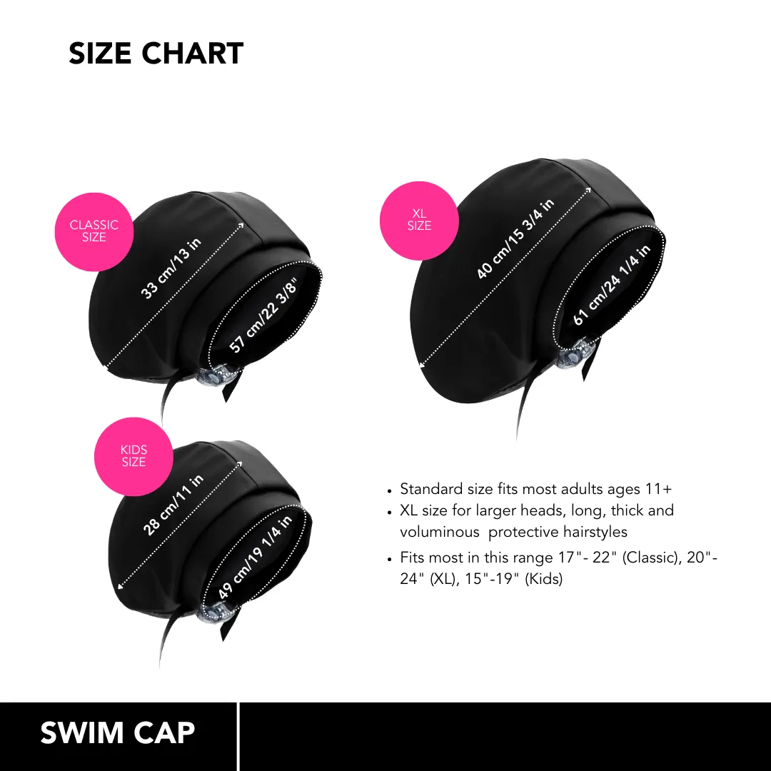 Hairbrella Waterproof, Satin-Lined, Adjustable Swimming Cap