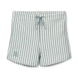 Liewood Otto Seersucker Swimsuit | Y/D Stripe: Sea Blue/White