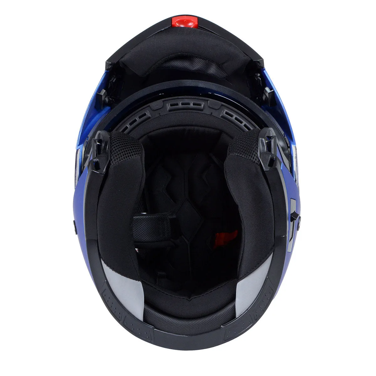 Milwaukee Helmets MPH9818DOT 'Breeze' Blue Advanced Motorcycle Modular Helmet for Men and Women Biker w/ Drop Down Visor