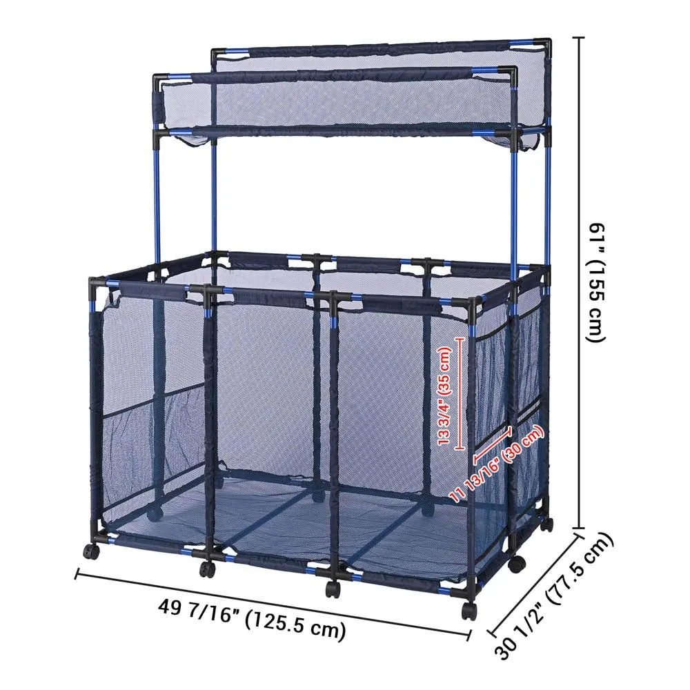 Pool Storage Bin Mesh Basket Nooddle Holder 50x30x61 Blue