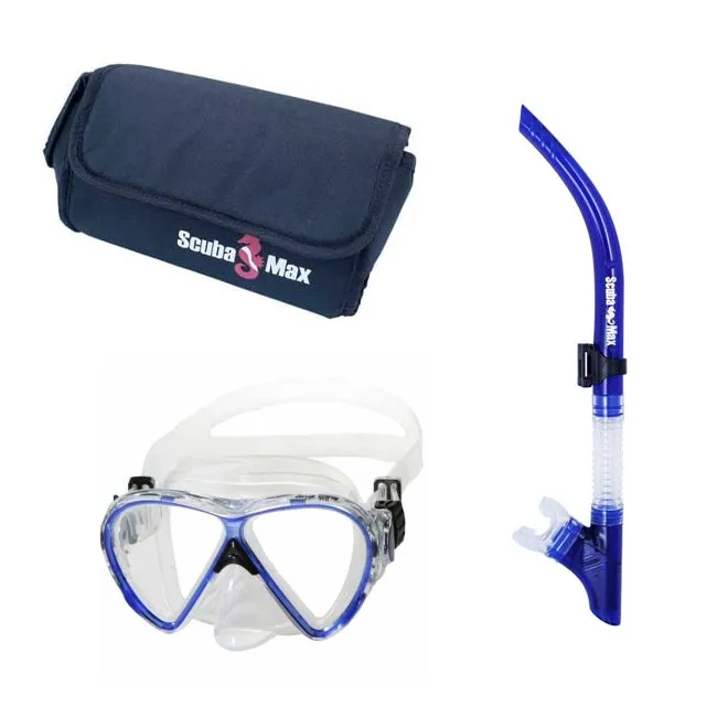 Scuba Max MK-116 Evora 2, SK-205 Air Supply and Mask Bag Snorkel Combo