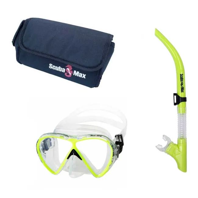 Scuba Max MK-116 Evora 2, SK-205 Air Supply and Mask Bag Snorkel Combo