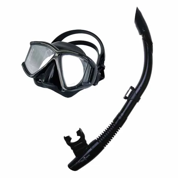 Scuba Max MK-118 Evora Mask, SK-164 Dry Pro Snorkel and Mask Bag Snorkel Combo