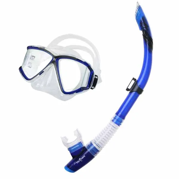 Scuba Max MK-118 Evora Mask, SK-164 Dry Pro Snorkel and Mask Bag Snorkel Combo