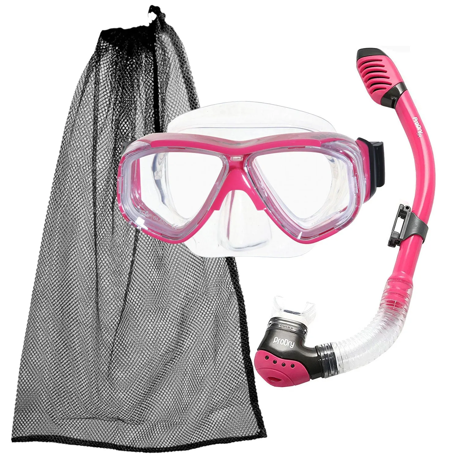 Scuba Max SK-236 Kids Pro Dry Snorkel MK-252 Dolphin 4 Mask Snorkel Packages Set