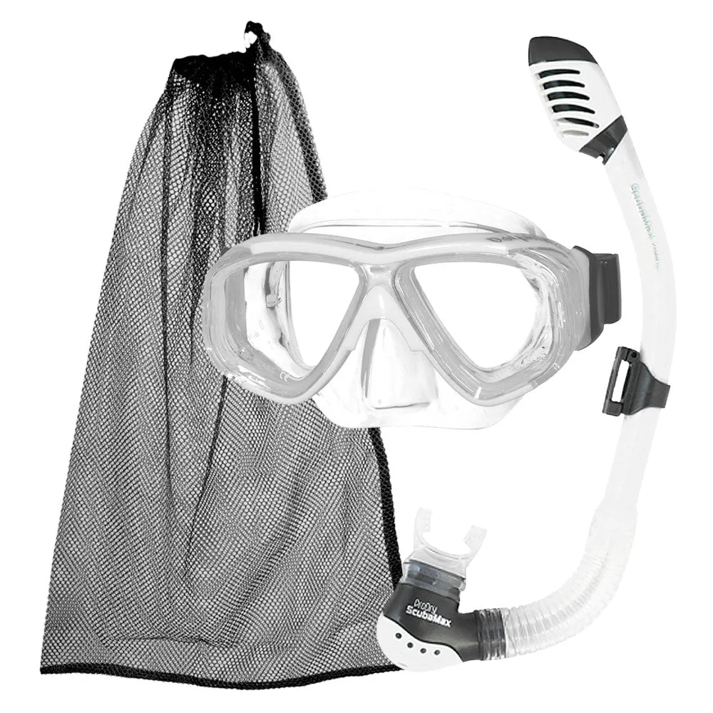 Scuba Max SK-236 Kids Pro Dry Snorkel MK-252 Dolphin 4 Mask Snorkel Packages Set