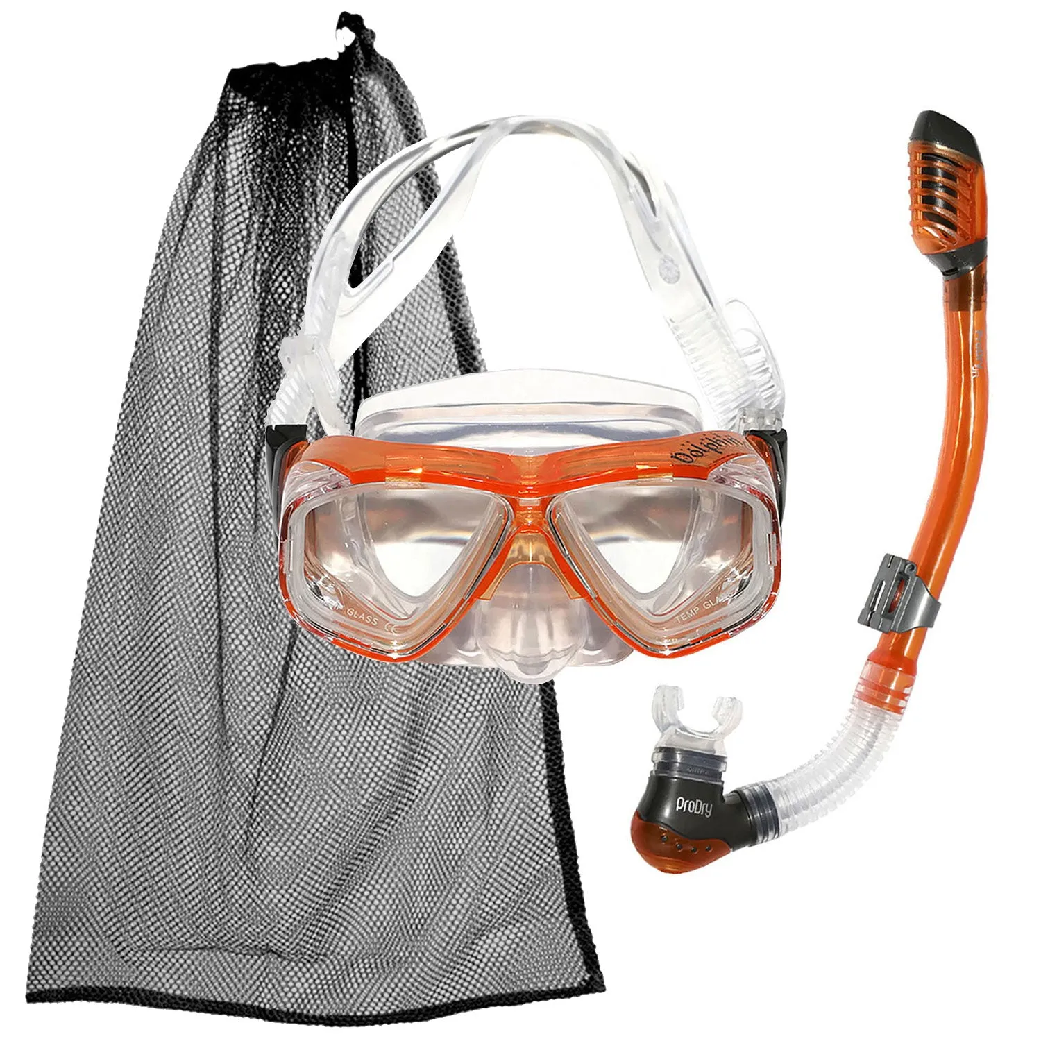 Scuba Max SK-236 Kids Pro Dry Snorkel MK-252 Dolphin 4 Mask Snorkel Packages Set