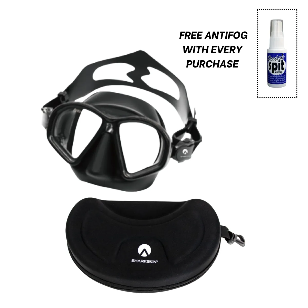 Sharkskin SeaClear Mask With UV Anti Fog Coating & Sharkskin EasyClear Splash Guard Snorkel With Free Anti-fog