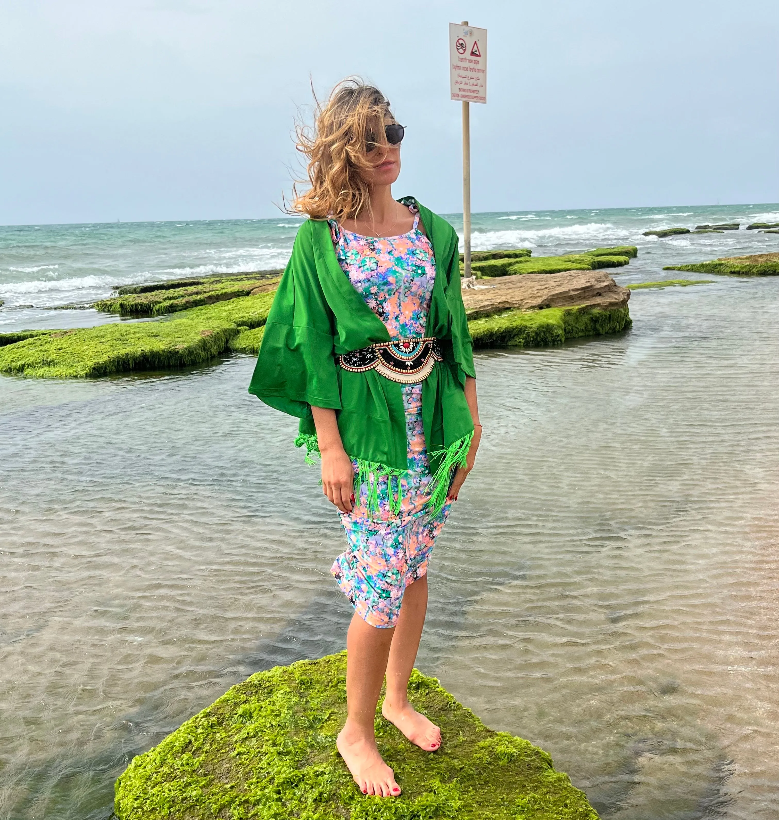 Swimsuit - Cardigan Kimono Car2203S - Grass green #72