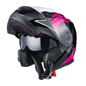 TheLAShop Modular Helmet RUN-M3 Flip Up DOT Black Pink