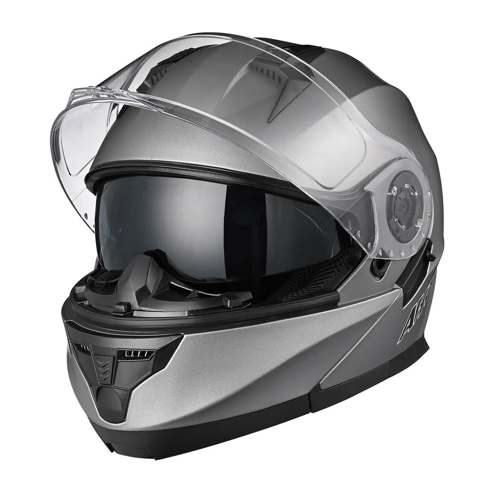 TheLAShop Modular Helmet RUN-M3 Flip Up DOT Gray