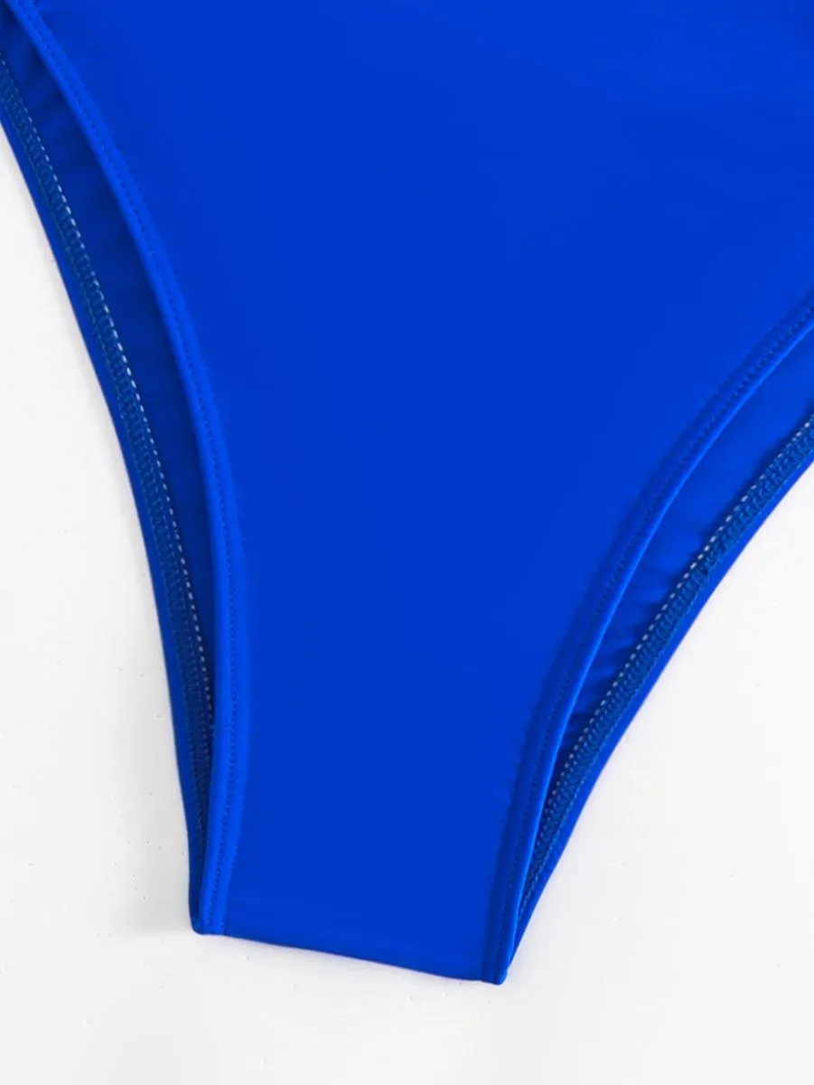 Women's Royal Blue One-Piece Swimsuit - GFIT, Sexy High-Cut Beachwear