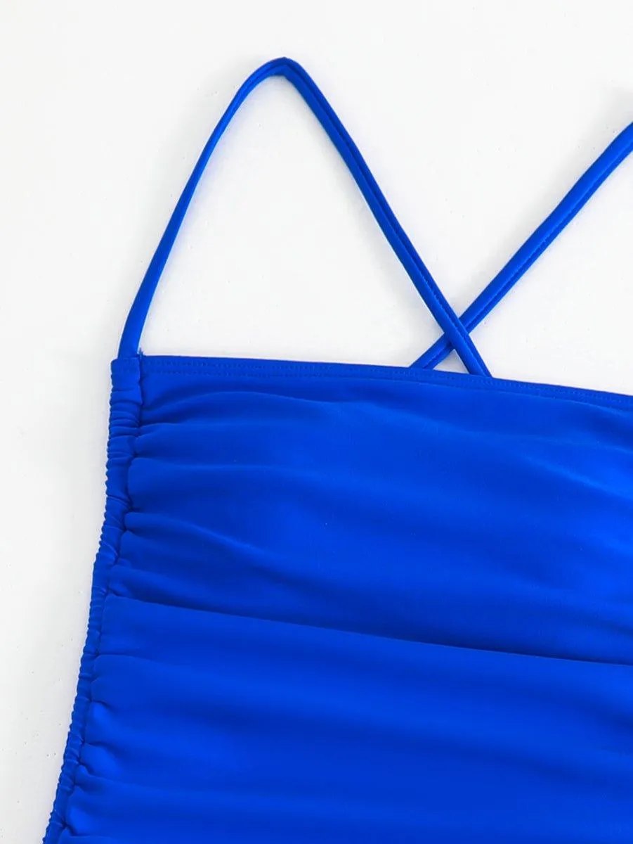 Women's Royal Blue One-Piece Swimsuit - GFIT, Sexy High-Cut Beachwear