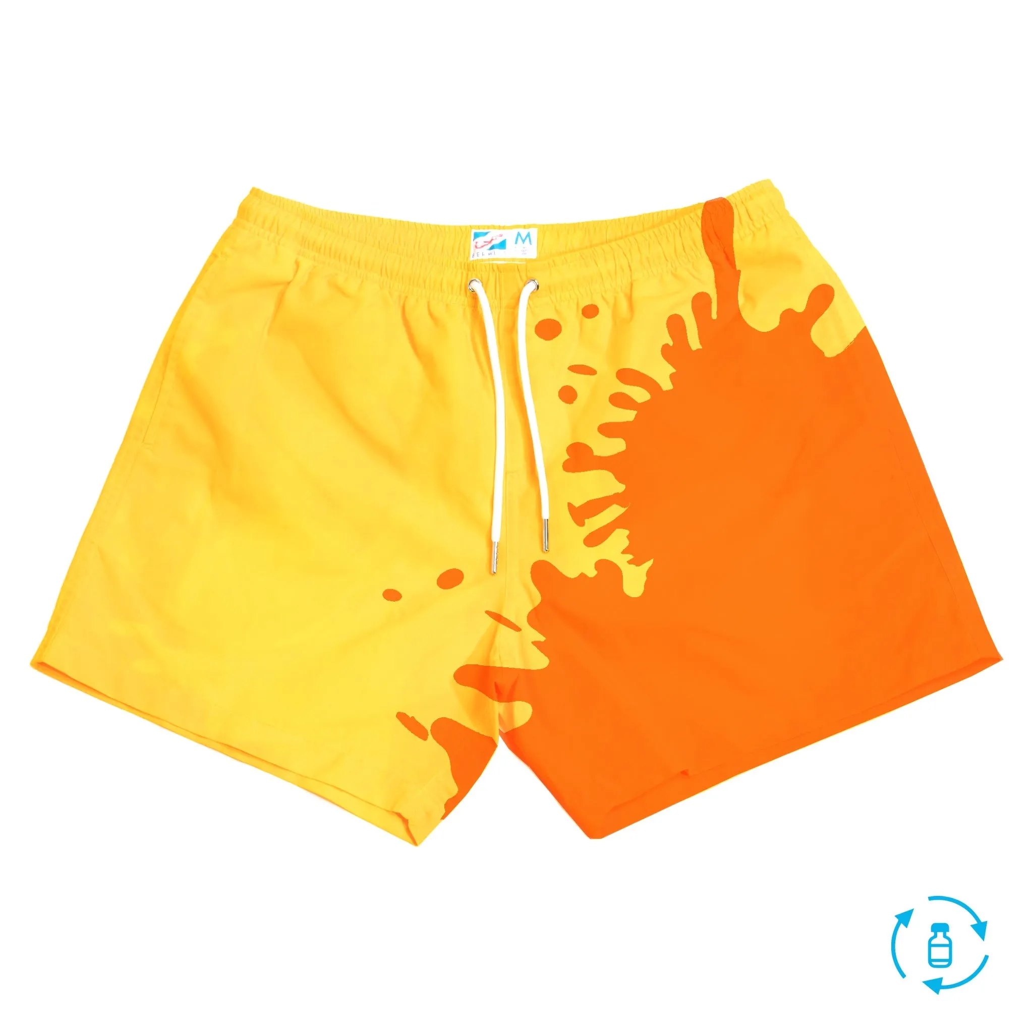 Yellow to Orange - 5" Swim Trunks   Color Changing