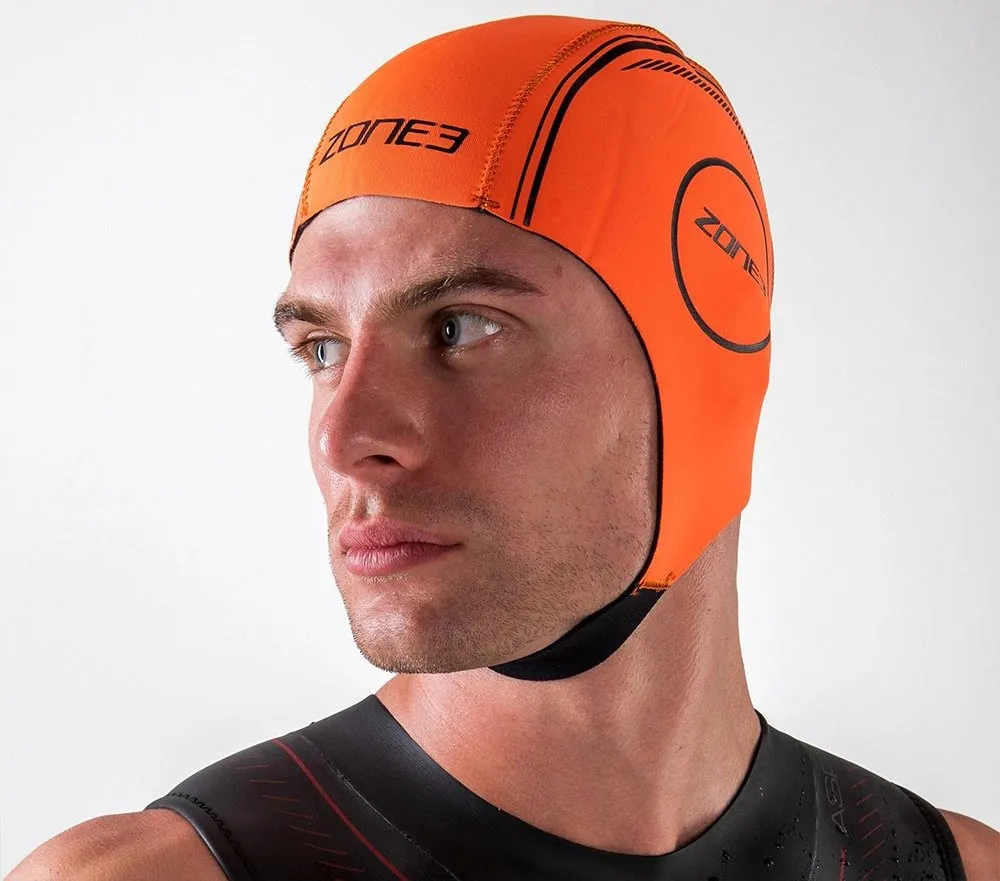 ZONE3 Orange Neoprene Swim Cap